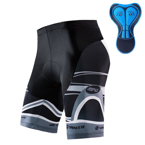 Men's Cycling Shorts Padded Moisture Wicking Breathable Mens Long Distance Biking Shorts with Padding Stretch Quick Dry Road Bike Shorts Gray S