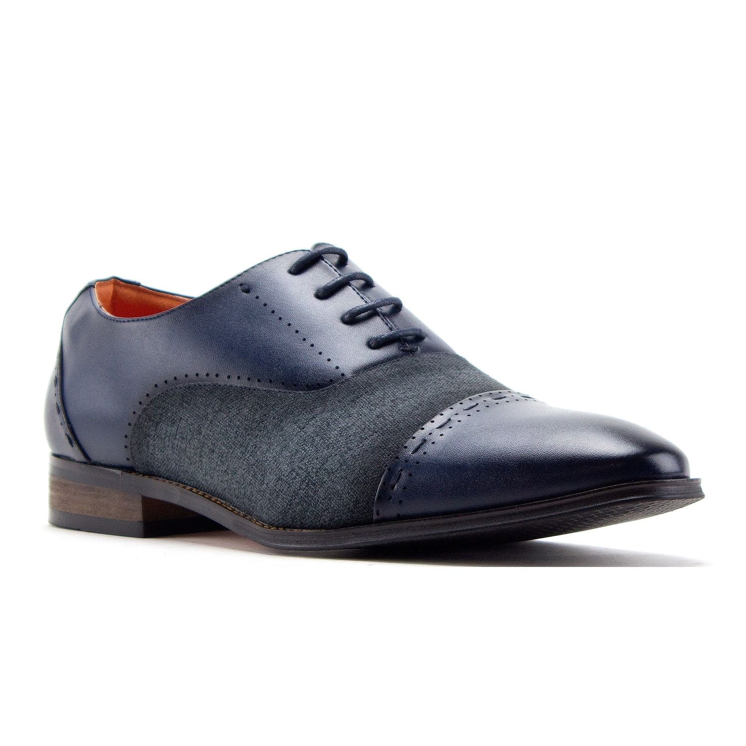 Men's D-582 Baker Derby Cap Toe Lace Up Combined Dress Shoes, Navy, 9 -  Walmart.com