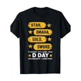 thumbnail image 1 of Men's D-Day Normandy Landings T-Shirt - 100% Cotton, Casual Black Tee with Utah, Omaha, Golden, Sword Beaches Print, Short Sleeve, Round Neck, 1 of 6