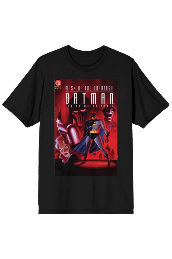 Men's DC Comic Book Mask Of Phantasm Black Short Sleeve Shirt-M