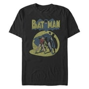 Men's Batman With Robin Vintage Comics Graphic Tee Black 3X Large