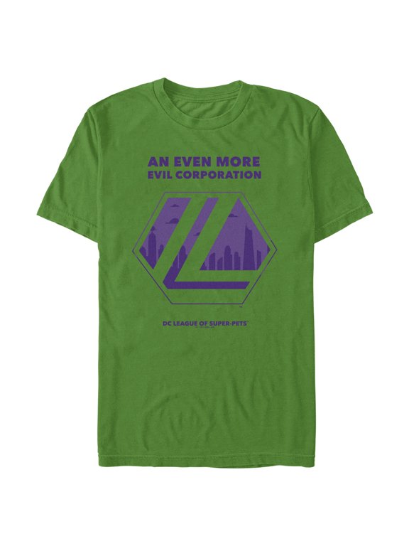 Men's DC League of Super-Pets Even More Evil Corporation Logo Graphic Tee Kelly Green X Large