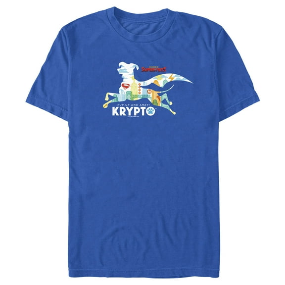 Men's DC League of Super-Pets Krypto Silhouette Graphic Tee Royal Blue Large