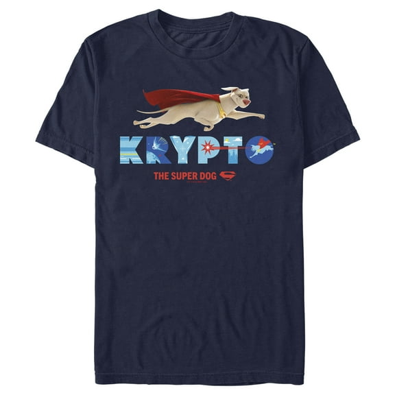 Men's DC League of Super-Pets Krypto Super Dog Graphic Tee Navy Blue X Large