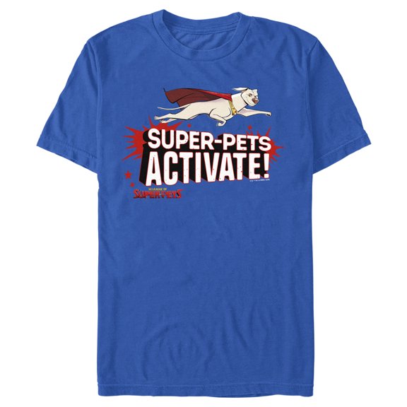 Men's DC League of Super-Pets Krypto Super-Pets Activate  Graphic Tee Royal Blue Small
