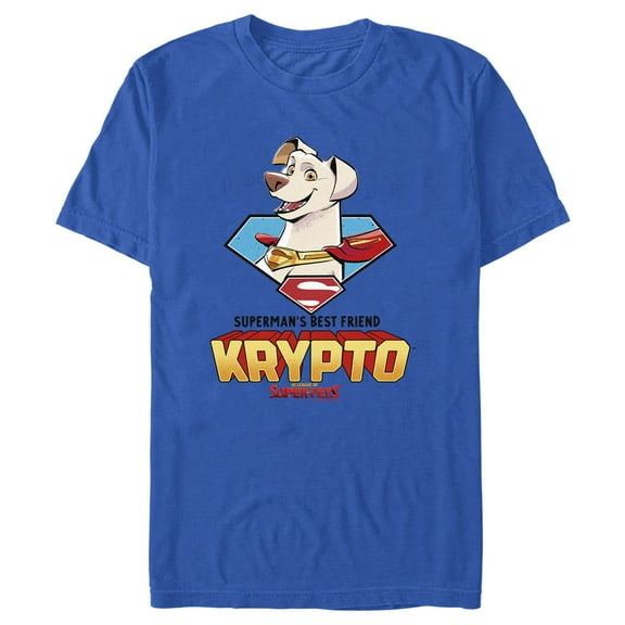 Men's DC League of Super-Pets Krypto Superman's Best Friend Graphic Tee Royal Blue 2X Large
