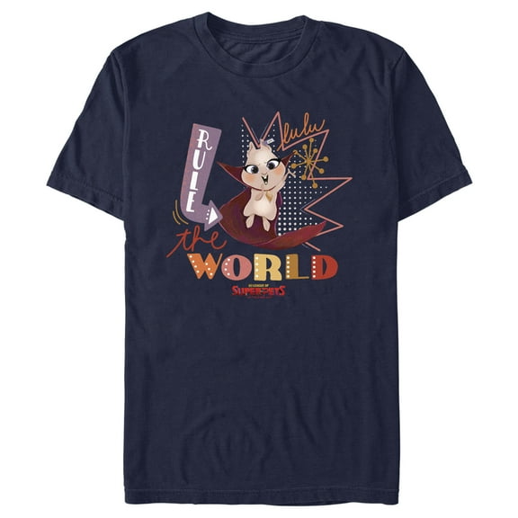 Men's DC League of Super-Pets Lulu Rule The World  Graphic Tee Navy Blue X Large