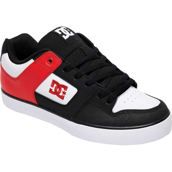Men's DC Shoes Pure Skate Shoe Black/Athletic Red Leather 11 M