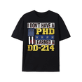 thumbnail image 1 of Men's DD-214 Graphic T-Shirt - "I Earned A Ph.D. in 3.14 Days" Design with American Flag & Stars - Comfortable Cotton Short Sleeve Tee for All Seasons - Perfect Gift for Veterans & Hhirt, 1 of 8