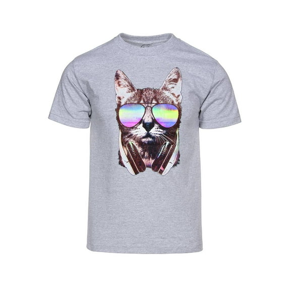 Men's DJ Cat Short-Sleeve T-Shirt - Heather Grey - 2X-Large