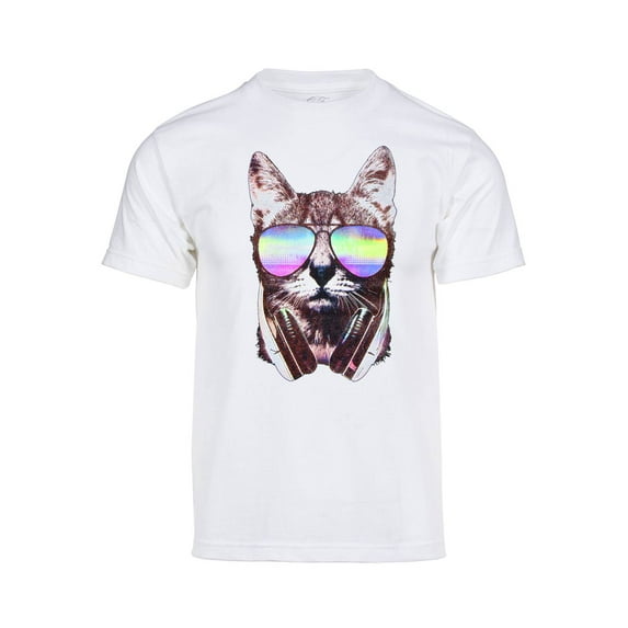 Men's DJ Cat Short-Sleeve T-Shirt - White - Small