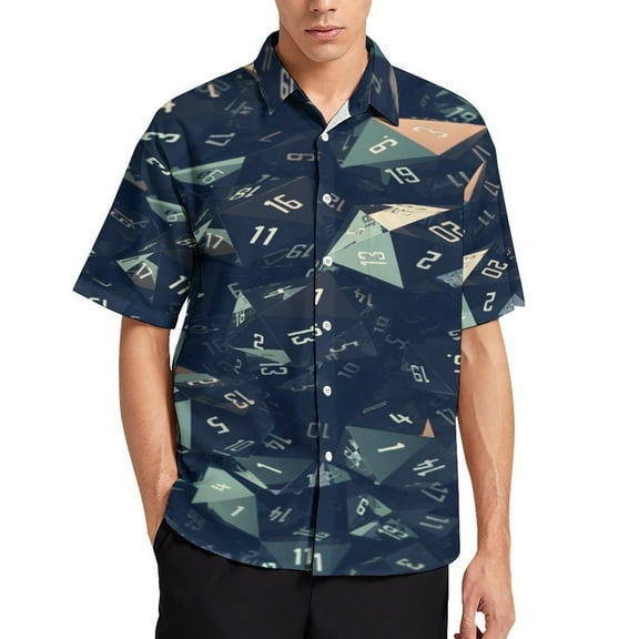 Men's DND Dungeons And DragonsHawaiian Casual Button Down Cartoon Short Sleeve Beah Shirt For Travel Pool Party