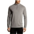 thumbnail image 1 of Men's DRI Release 1/4 ZIP Base Layer Performance Top, Merino blend (Dark Heather, Small), 1 of 3