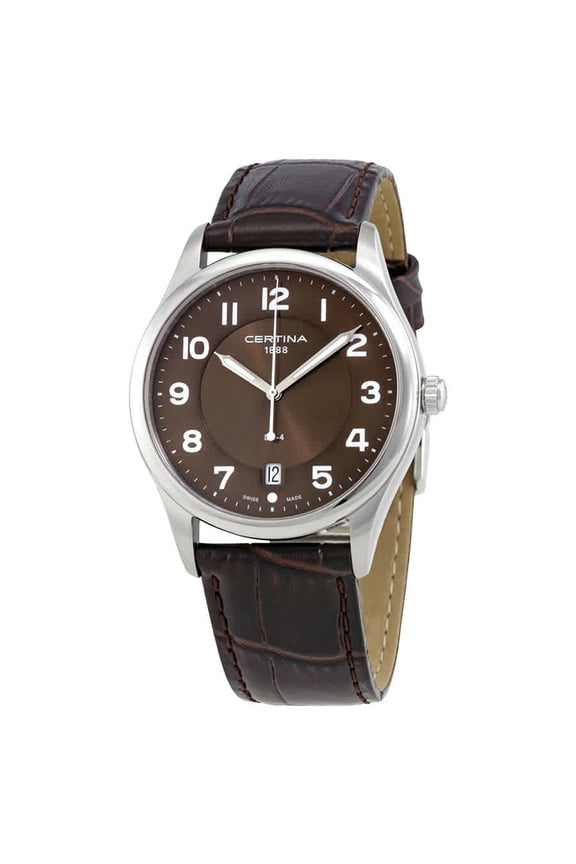 Men's DS 4 38mm Brown Leather Band Steel Case Sapphire Crystal Quartz Watch C022.410.16.290.00