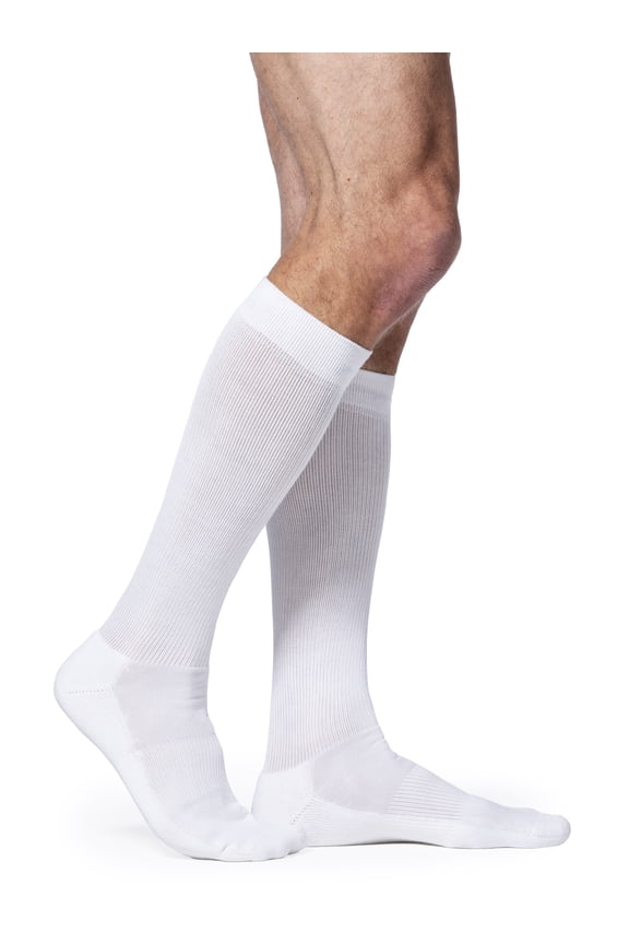 Men's DYNAVEN Cushioned Calf White XL - Extra Large Long 20-30mmHg