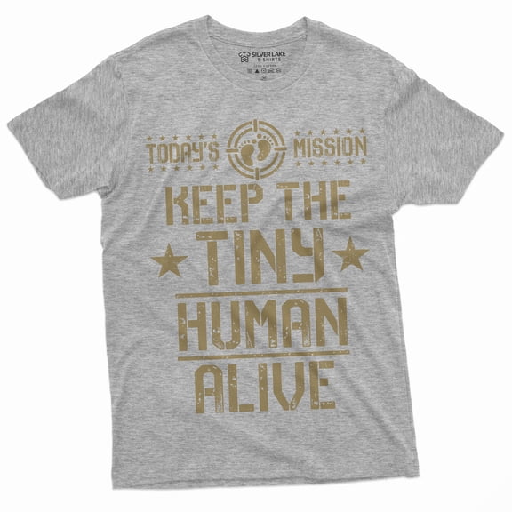 Men's Dad Father's Dad Daughter son T-shirt Today's Mission Funny Shirt For Father (3X-Large Grey)