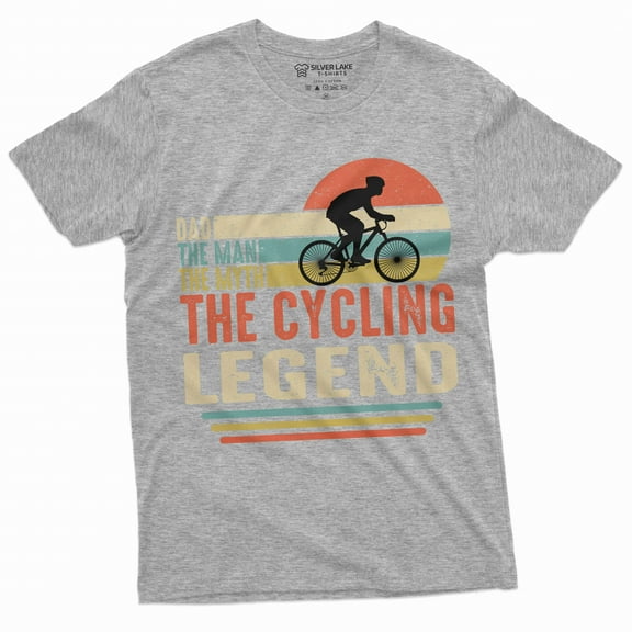 Men's Dad cycling legend shirt Father's day Gift Mens tee shirt bicycle cyclist father dad gifts tee (Medium Grey)