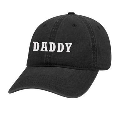 Men's Daddy Father's Day Custom Embroidered Twill Buckle Back Adjustable Hat, Black