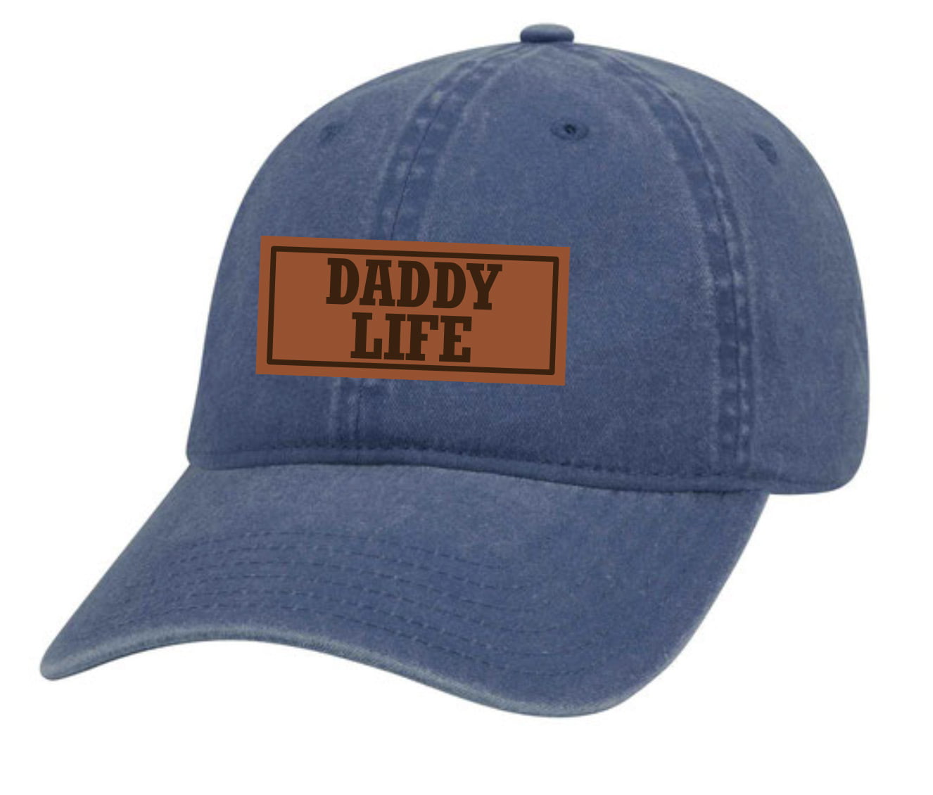 Men's Daddy Life Father's Day Laser Engraved Leather Patch Twill