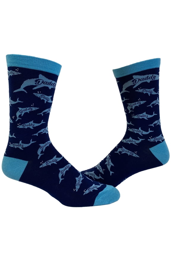 Men's Daddy Shark Socks Cute Funny Family Cool Best Dad Vacation Footwear