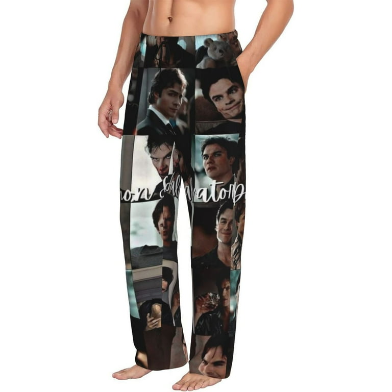 Men s Damon Salvatore Pajama Pants Pjs Bottoms with Pockets Sleep Lounge Pants for Men
