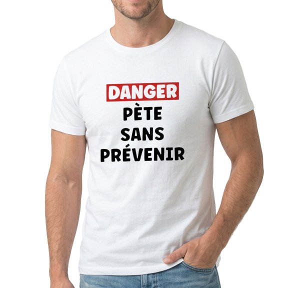 Men's Danger Bursts Without Warning Graphic T-Shirt, Premium Cotton Short Sleeve Crew Neck Tee