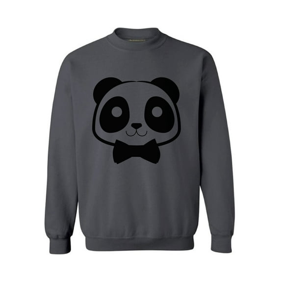 Men's Dapper Panda Bear With Bow Tie Crewneck