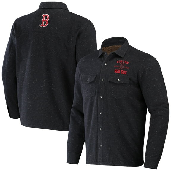 Men's Darius Rucker Collection by Fanatics Black Boston Red Sox Ringstop-Full-Snap Shacket