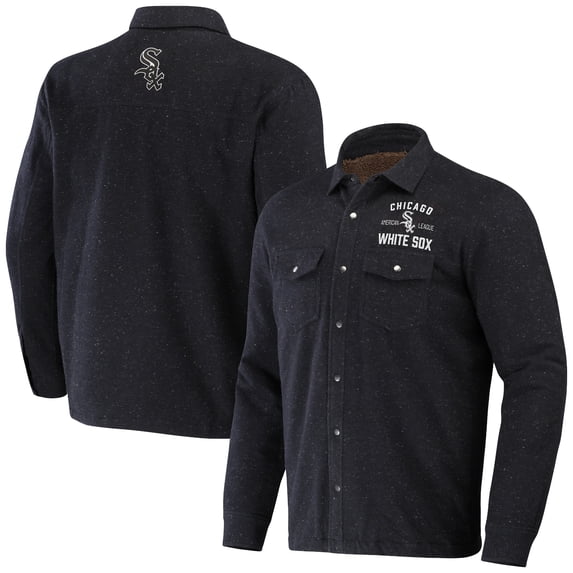 Men's Darius Rucker Collection by Fanatics Black Chicago White Sox Ringstop-Full-Snap Shacket