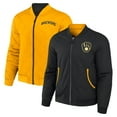 thumbnail image 1 of Men's Darius Rucker Collection by Fanatics Black/Gold Milwaukee Brewers Reversible Full-Zip Bomber Jacket, 1 of 5