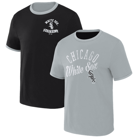 Men's Darius Rucker Collection by Fanatics Black/Gray Chicago White Sox Two-Way Ringer Reversible T-Shirt
