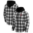 thumbnail image 1 of Men's Darius Rucker Collection by Fanatics  Black Ohio State Buckeyes Plaid Flannel Quilted Full-Snap Hooded Shacket, 1 of 6