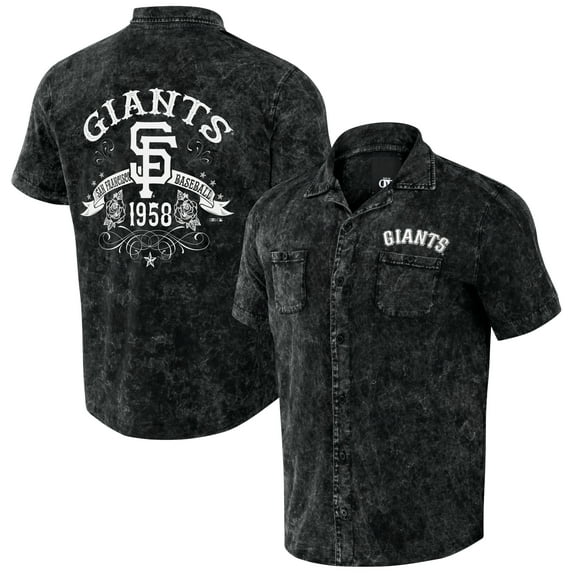 Men's Darius Rucker Collection by Fanatics Black San Francisco Giants Denim Team Color Button-Up Shirt