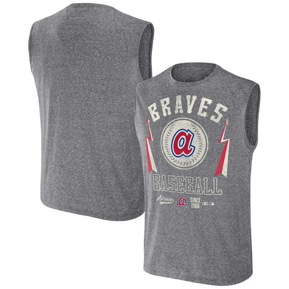 Men's Darius Rucker Collection by Fanatics Charcoal Atlanta Braves Relaxed-Fit Muscle Tank Top