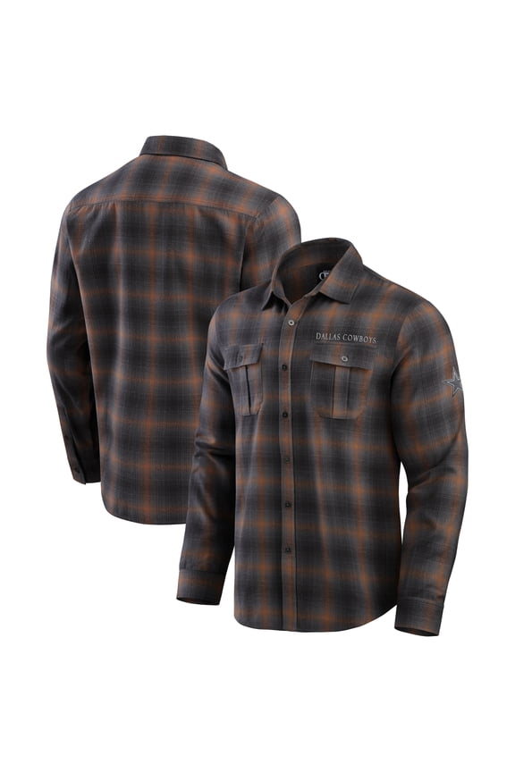 Men's Darius Rucker Collection by Fanatics Charcoal Dallas Cowboys Classic Flannel Long Sleeve Button-Up Shirt