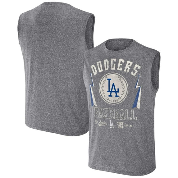 Men's Darius Rucker Collection by Fanatics Charcoal Los Angeles Dodgers Relaxed-Fit Muscle Tank Top