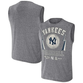 MLB Men's New York Yankees Big Logo Tank Top Shirt, Navy/Gray - Medium