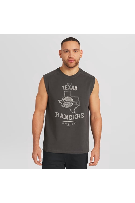 Men's Darius Rucker Collection by Fanatics  Charcoal Texas Rangers Muscle Tank Top