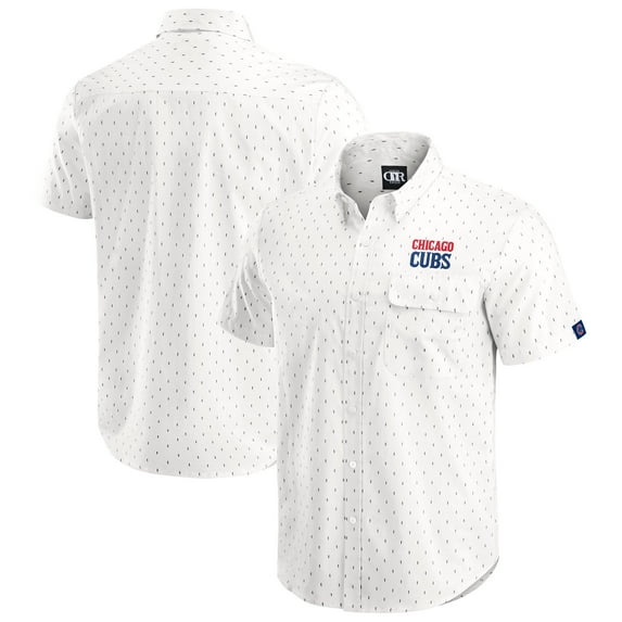 Men's-Darius Rucker Collection by Fanatics Cream Chicago Cubs Printed Button-Down Shirt