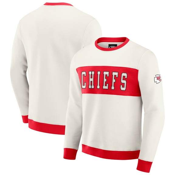 Men's Darius Rucker Collection by Fanatics  Cream Kansas City Chiefs Colorblock Pullover Sweatshirt