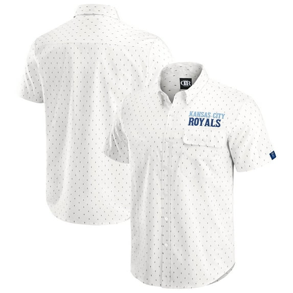 Men's-Darius Rucker Collection by Fanatics Cream Kansas City Royals Printed Button-Down Shirt