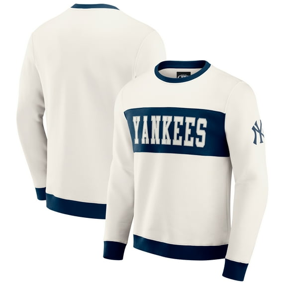 Men's Darius Rucker Collection by Fanatics  Cream New York Yankees Colorblock Crewneck Sweatshirt