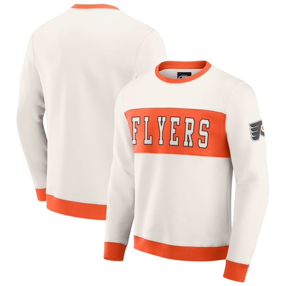 Men's Darius Rucker Collection by Fanatics Cream Philadelphia Flyers Colorblock Pullover Sweatshirt