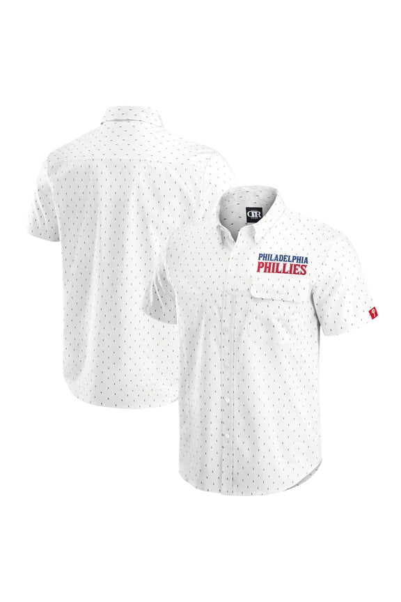 Men's-Darius Rucker Collection by Fanatics Cream Philadelphia Phillies Printed Button-Down Shirt
