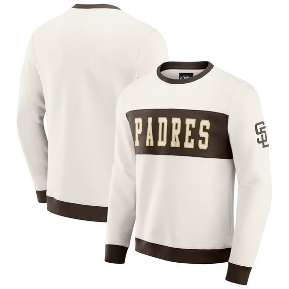 Men's Darius Rucker Collection by Fanatics Cream San Diego Padres Colorblock Crewneck Sweatshirt