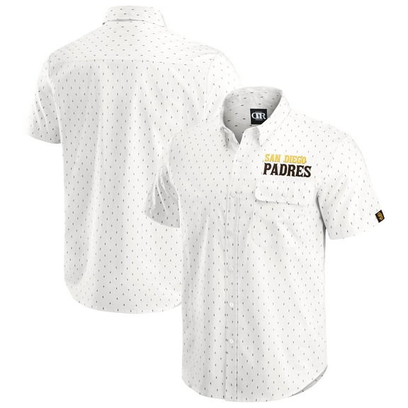 Men's-Darius Rucker Collection by Fanatics  Cream San Diego Padres Printed Button-Down Shirt