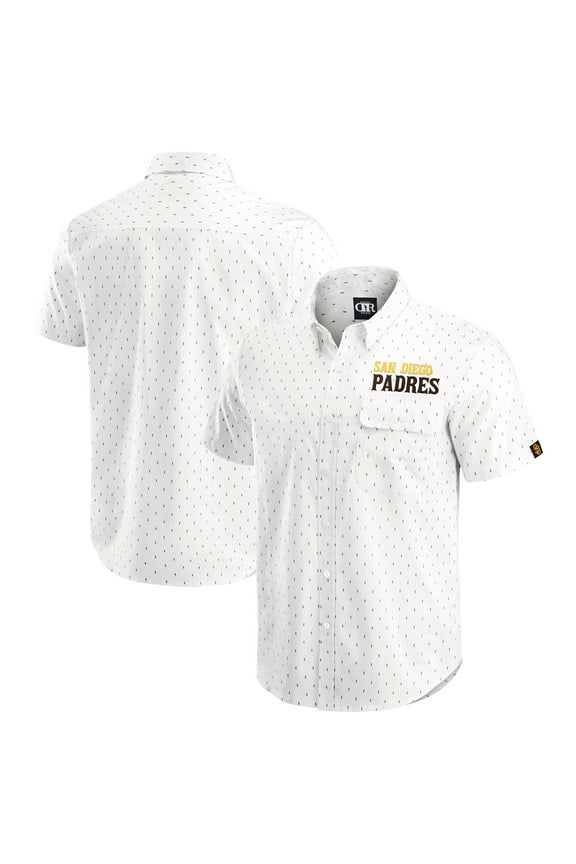 Men's-Darius Rucker Collection by Fanatics Cream San Diego Padres Printed Button-Down Shirt