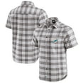thumbnail image 1 of Men's Darius Rucker Collection by Fanatics Gray Miami Dolphins Team Plaid Short Sleeve Full-Snap Shirt, 1 of 6