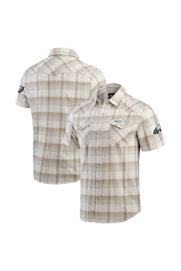 Men's Darius Rucker Collection by Fanatics Gray Philadelphia Eagles Plaid Full-Snap Shirt