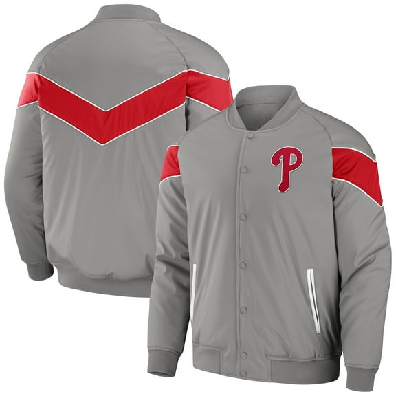 Men's Darius Rucker Collection by Fanatics Gray Philadelphia Phillies Baseball Raglan Full-Snap Jacket